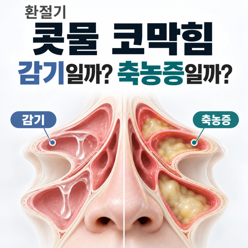 [환절기 콧물 코막힘 감기일까?]축농증일까? 증상 차이와 치료