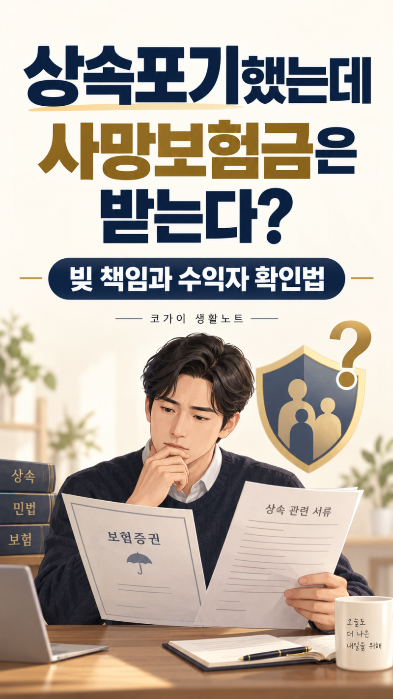 상속포기 사망보험금 받을 수 있을까? 빚 책임과 보험수익자 확인법