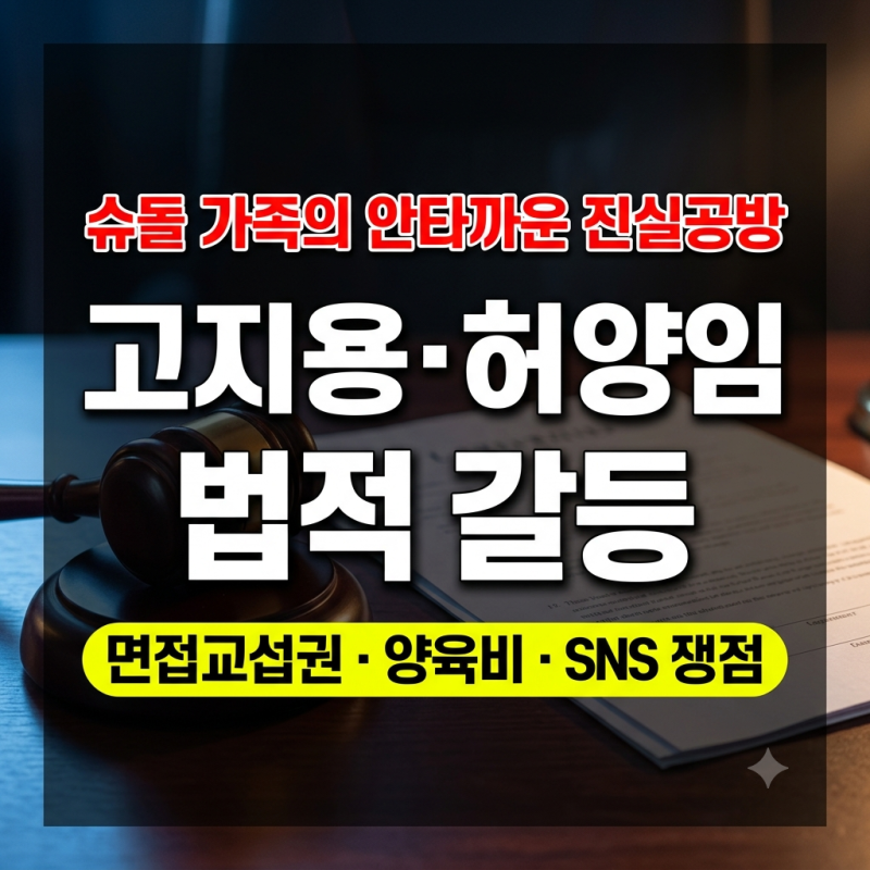 고지용 허양임 이혼 후 갈등 전말 총정리: 2년간 면접 6회·양육비 가압류·샤브샤브집 진실까....