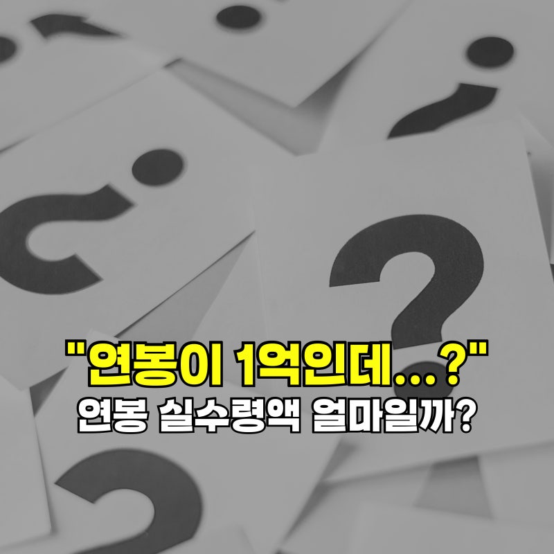 "연 1억인데 이정도라고?" 연봉 실수령액 얼마인지 계산해보니
