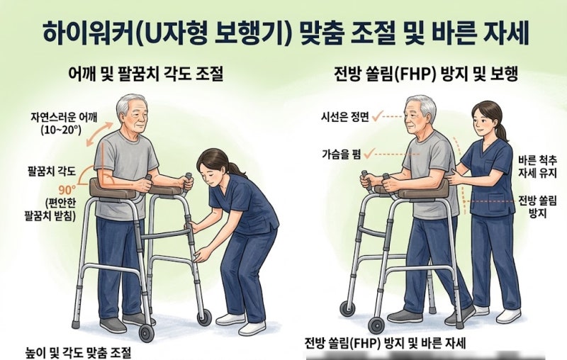 [뇌졸중 재활] 강직 심한 편마비 어르신을 위한 하이워커 보행 훈련, 강직을 줄이고 안전하게....