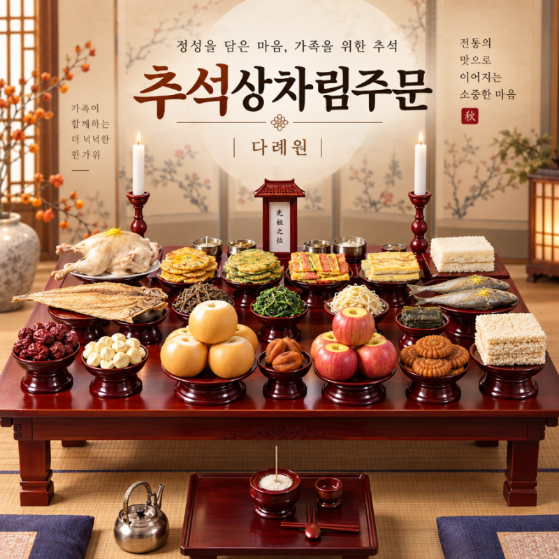 추석상차림주문 다례원 | 배달로 손쉽게 준비하는 명절 차례음식