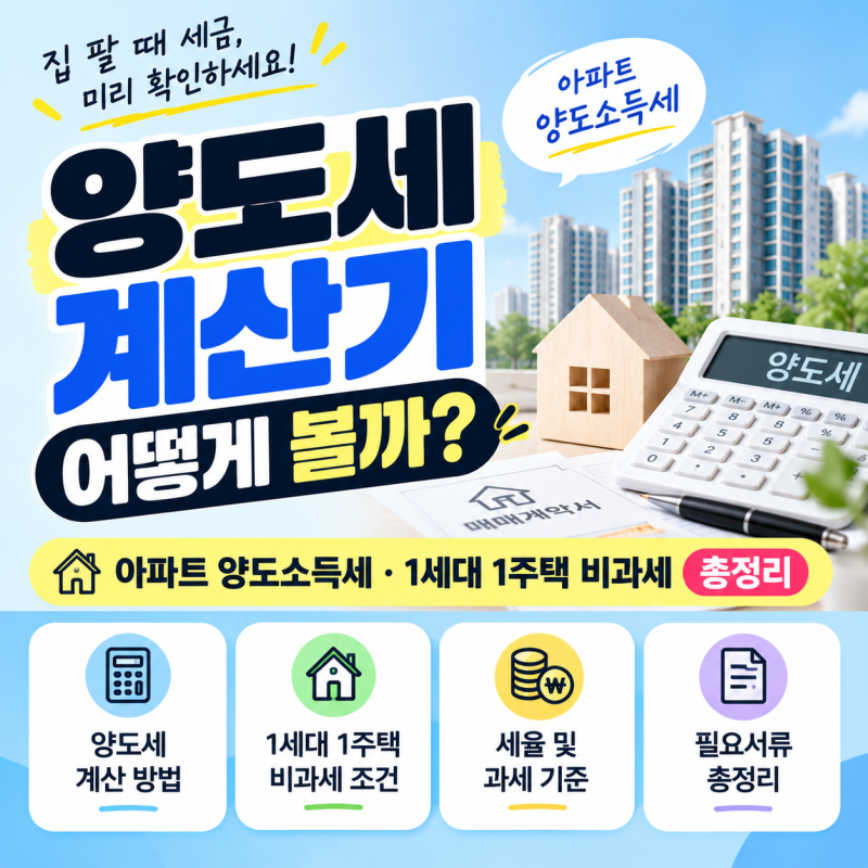양도세 계산기 어떻게 볼까? 아파트 양도소득세·1세대 1주택 비과세 총정리