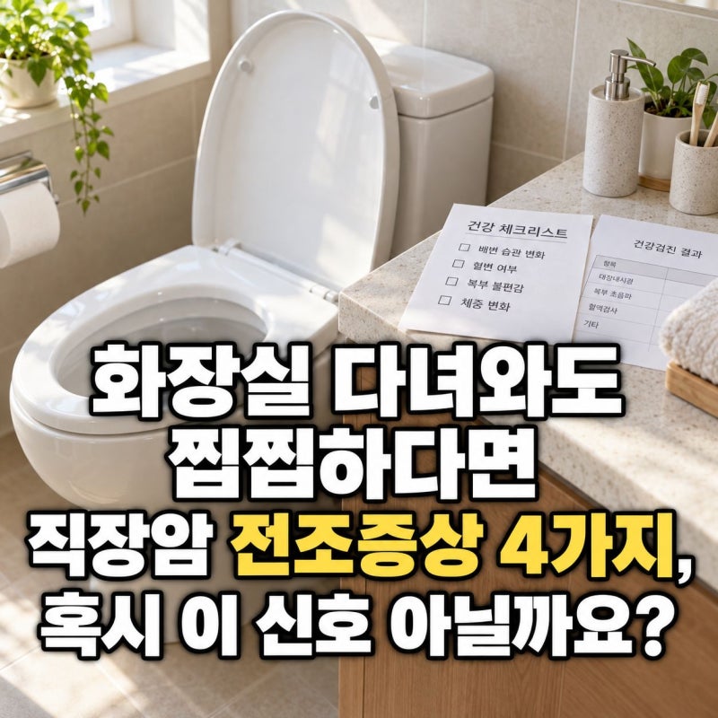 "화장실 다녀와도 찝찝하다면" 직장암 전조증상 4가지, 혹시 이 신호 아닐까요?