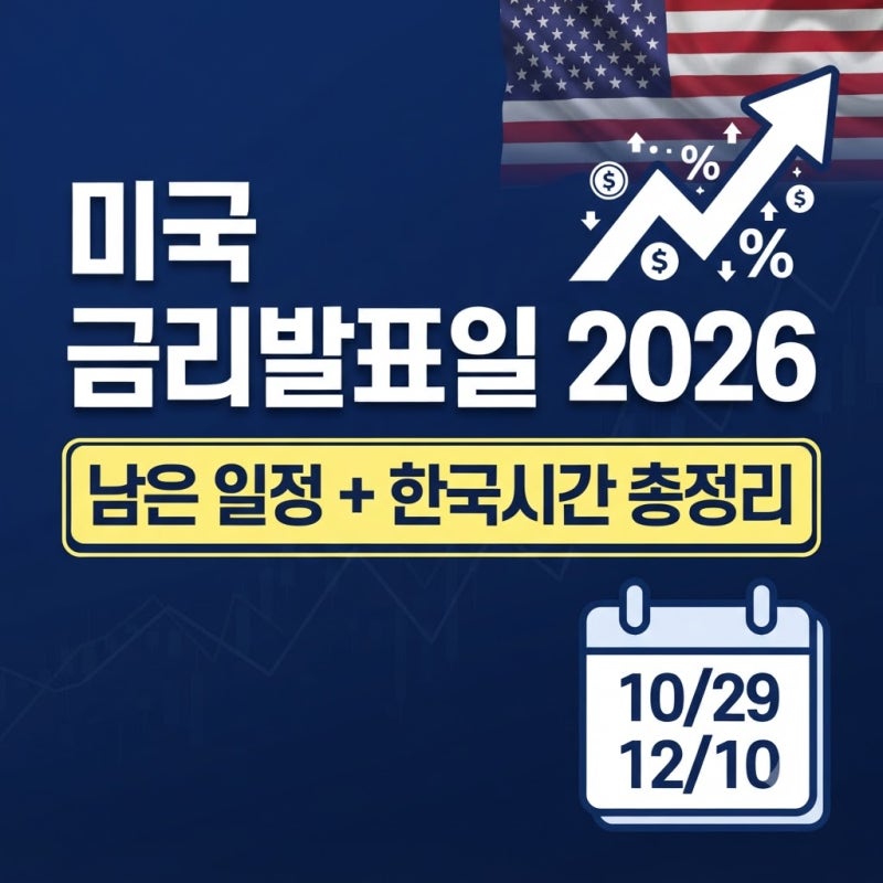 미국 금리 발표일 2026 총정리, 한국시간 발표 시각과 남은 일정