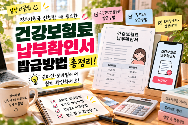 건강보험료 납부확인서 발급방법 총정리 온라인·모바일에서 쉽게 확인하기