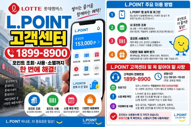L.POINT 고객센터 1899-8900 | 포인트 조회·사용·소멸 예정 확인 방법