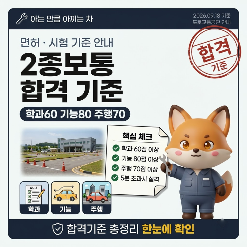신도림운전면허학원 2종보통 학과 60점, 기능 80점 도로주행 70점