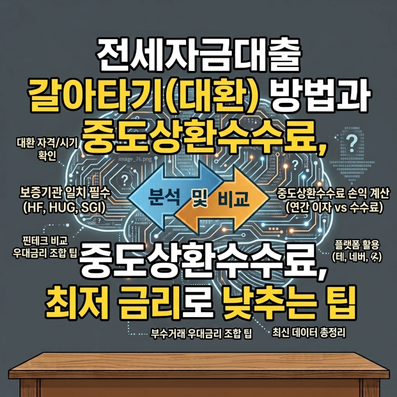 전세자금대출 갈아타기(대환) 방법과 중도상환수수료, 최저 금리로 낮추는 팁