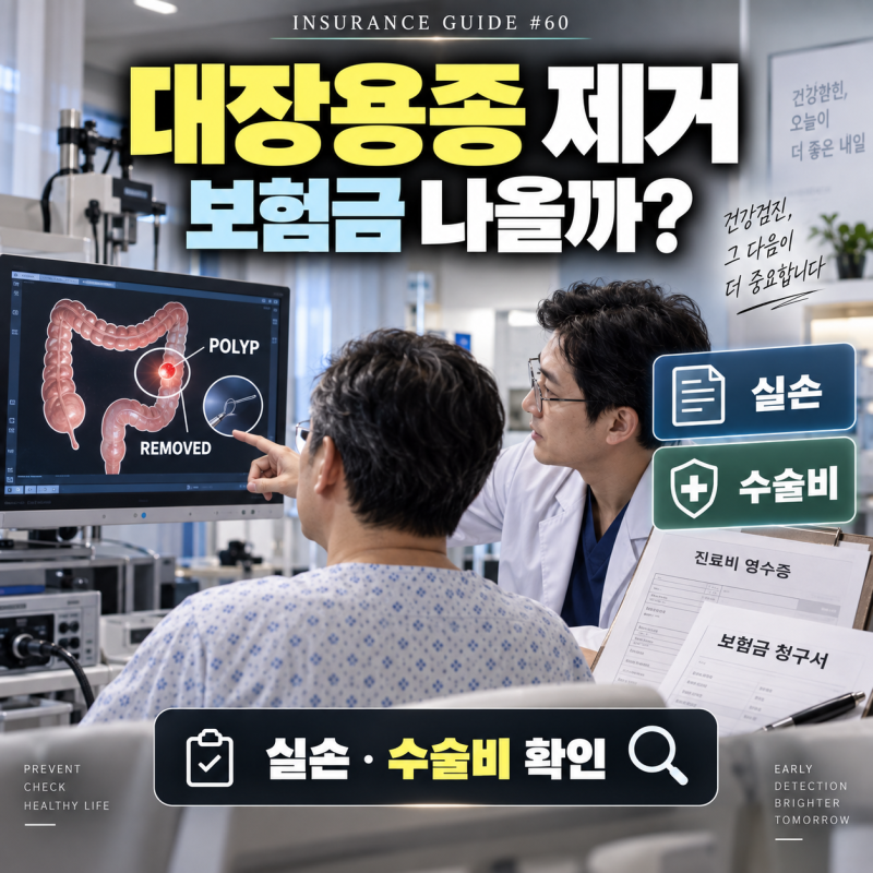 건강검진에서 대장용종 제거, 보험금 받을 수 있을까요? 실손보험·수술비 청구 전 확인할 것