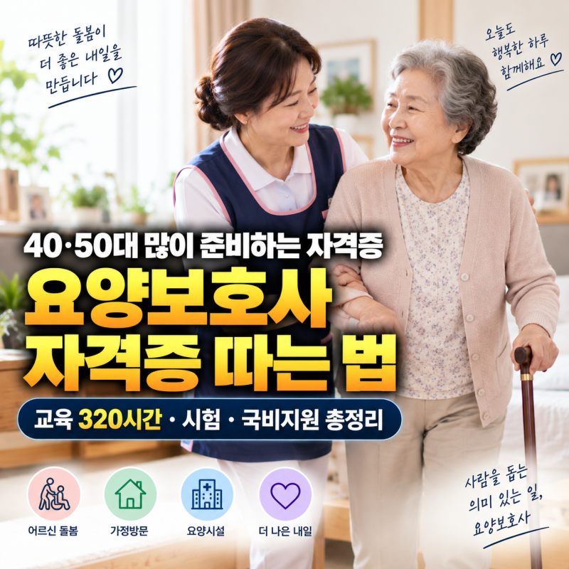 요양보호사 자격증 따는 법, 교육시간·시험·국비지원까지 총정리