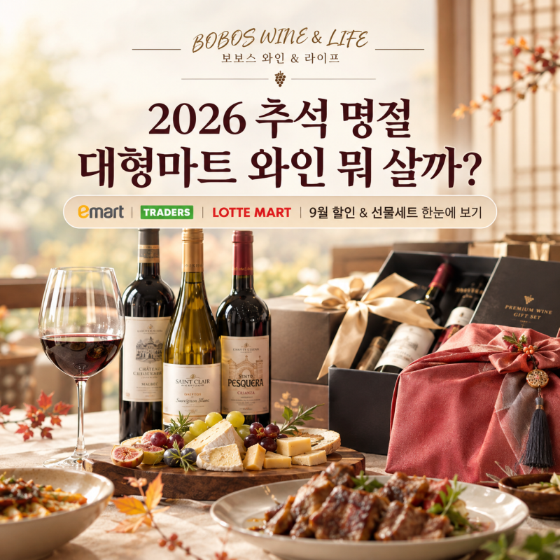2026 추석 명절 대형마트 와인 뭐 살까? 이마트, 트레이더스, 롯데마트 9월 할인와인 & 선물세....