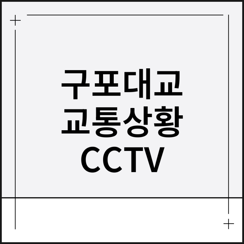 구포대교 실시간 교통상황 CCTV 사고통제 확인방법