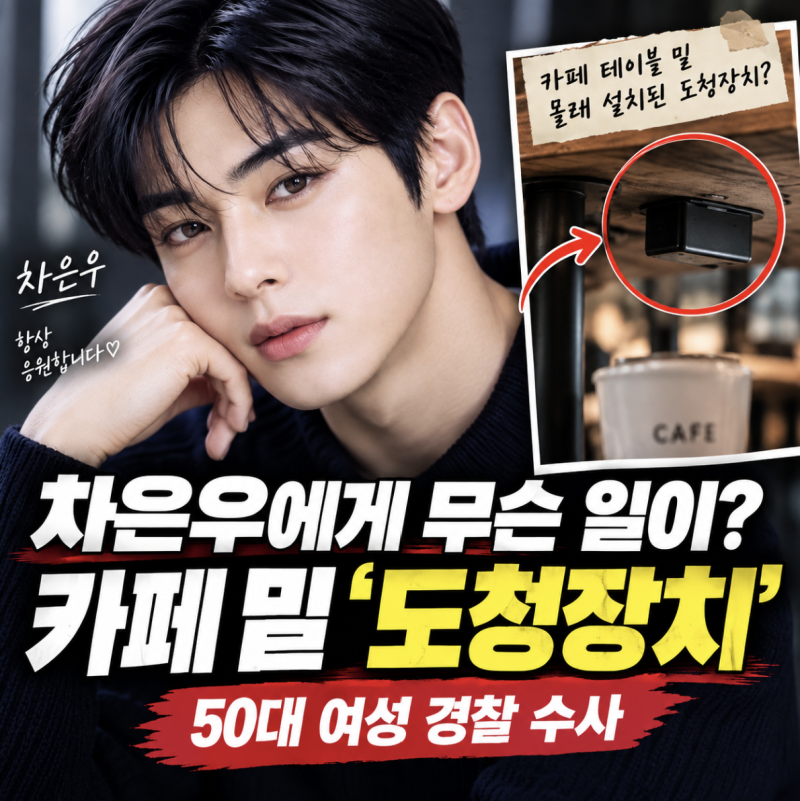 차은우 도청장치 무슨 일? 카페 테이블 밑 설치한 50대 여성 경찰 수사