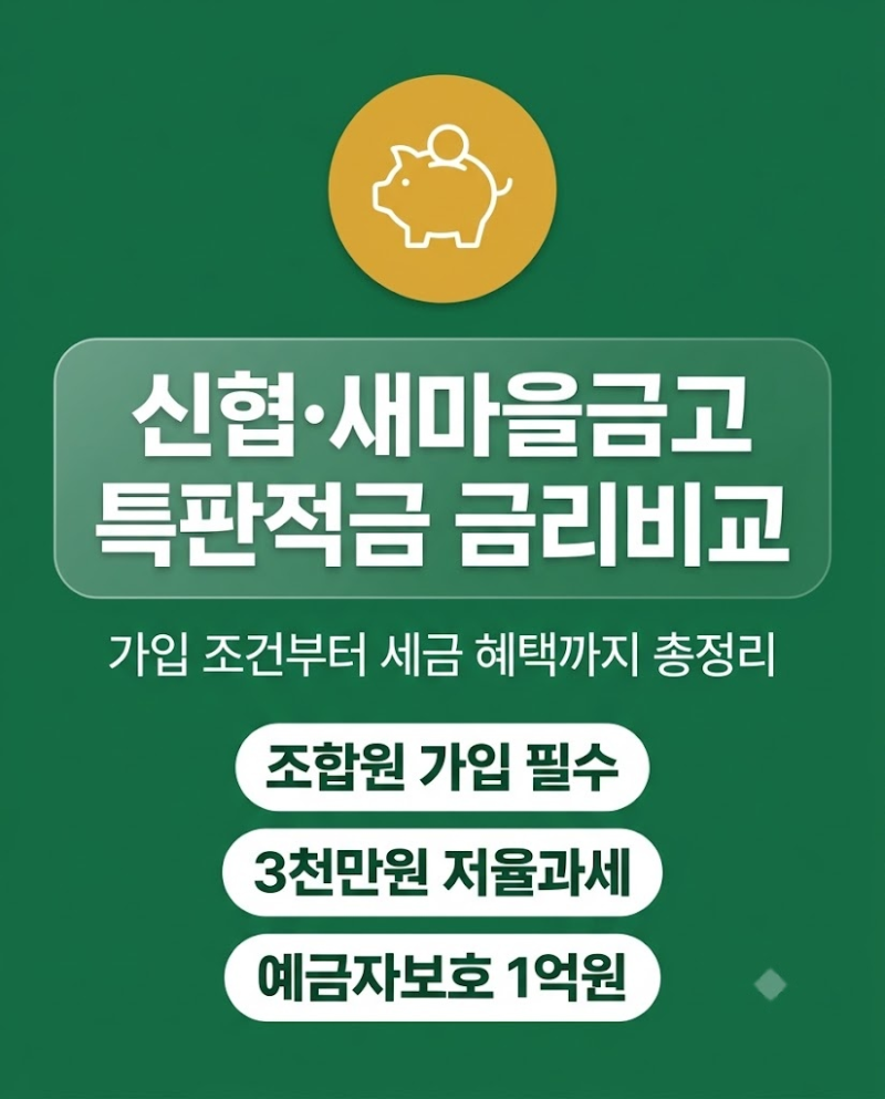 신협 새마을금고 특판적금 금리비교 가입 전 확인할 점 총정리