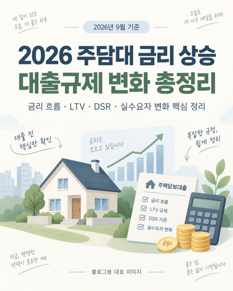 2026 주담대 금리 상승, 대출규제 무엇이 달라졌나?
