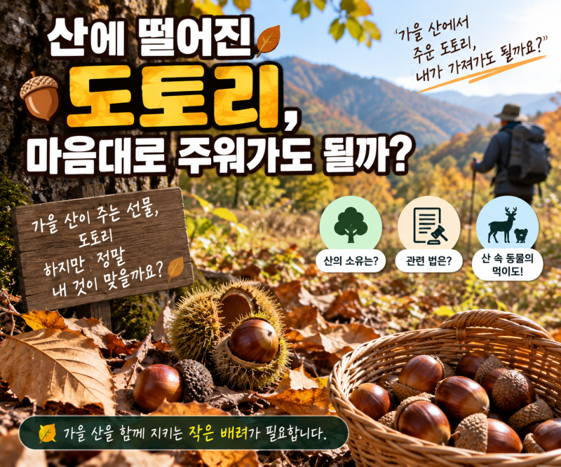 산에 떨어진 도토리, 마음대로 주워가도 될까?