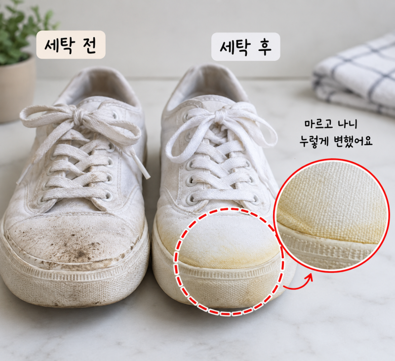 흰 운동화, 빨고 나면 왜 누렇게 될까?
