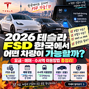테슬라 FSD 한국에서 어떤 차량이 가능할까? 모델Y·모델3 총정리