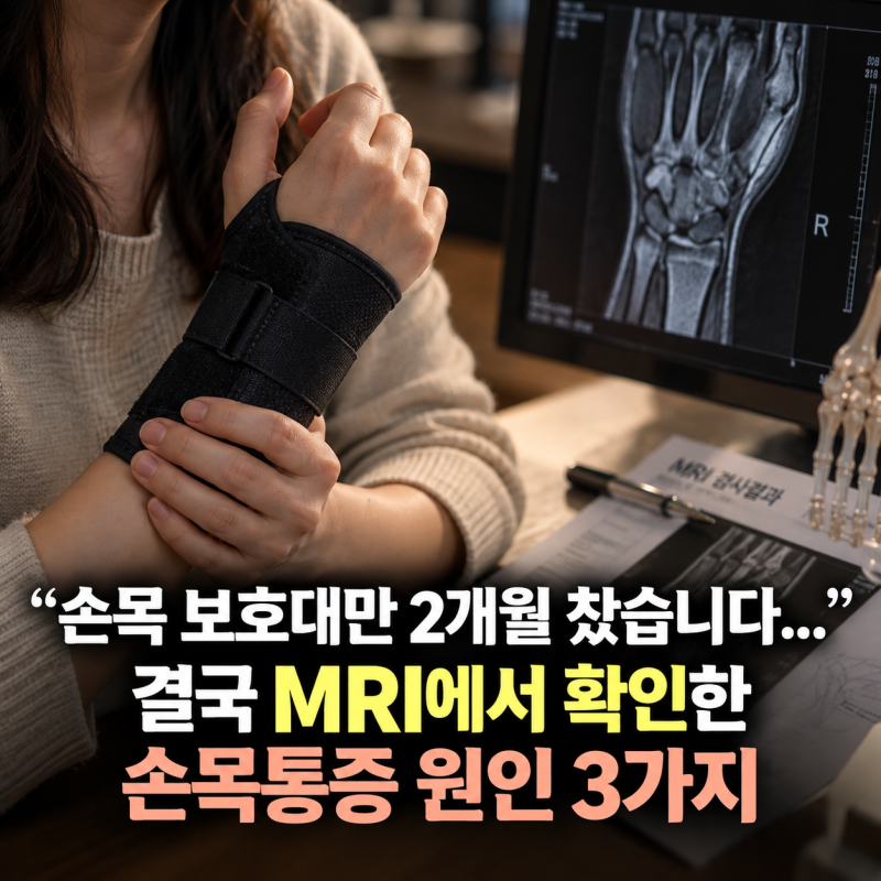 "손목 보호대만 2개월 찼습니다..." 결국 MRI에서 확인한 손목통증 원인 3가지
