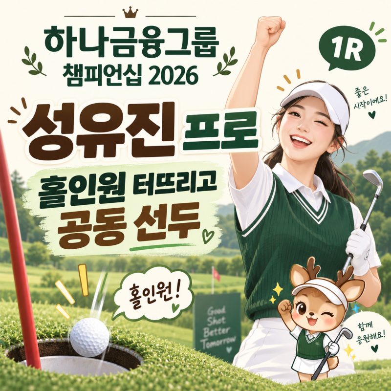 하나금융그룹 챔피언십 2026 KLPGA 성유진 프로, 홀인원 터뜨리고 공동 선두