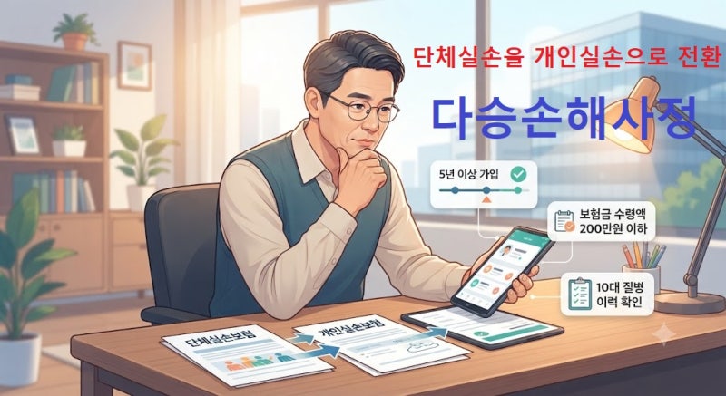 퇴직 후 단체보험을 개인실손보험으로 전환신청하였으나 인수가 거절된 사례