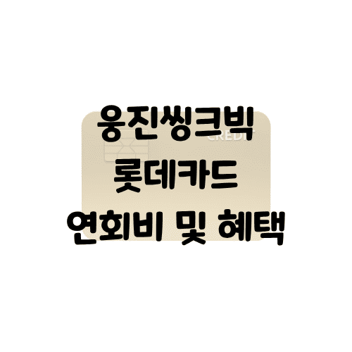 웅진씽크빅 롯데카드 연회비/혜택 | 학습비 자동이체 월 최대 3만원 할인