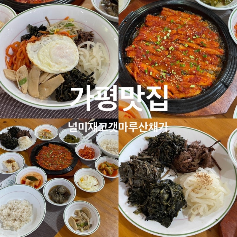 가평 설악면 한식 맛집 널미재 고갯마루 산채가