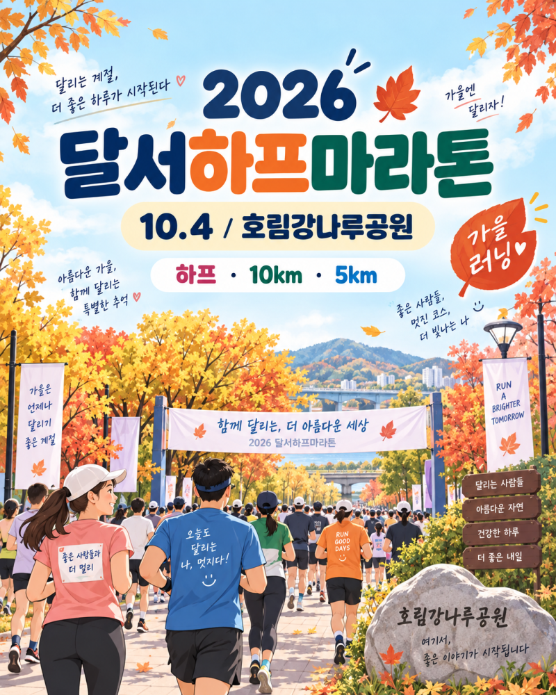 2026 대구 달서하프마라톤 10월 4일｜호림강나루공원 하프·10km·5km 가을 러닝