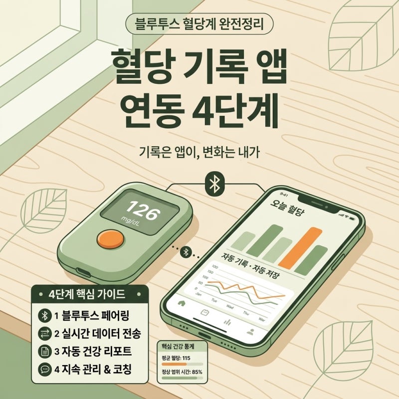 혈당 기록 앱 연동하는 법 | 블루투스 혈당계로 하루 혈당 관리하기