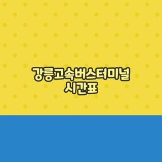 강릉고속버스터미널 시간표 운행시간표 예매 정보 주말 직접 이용해 본 후기