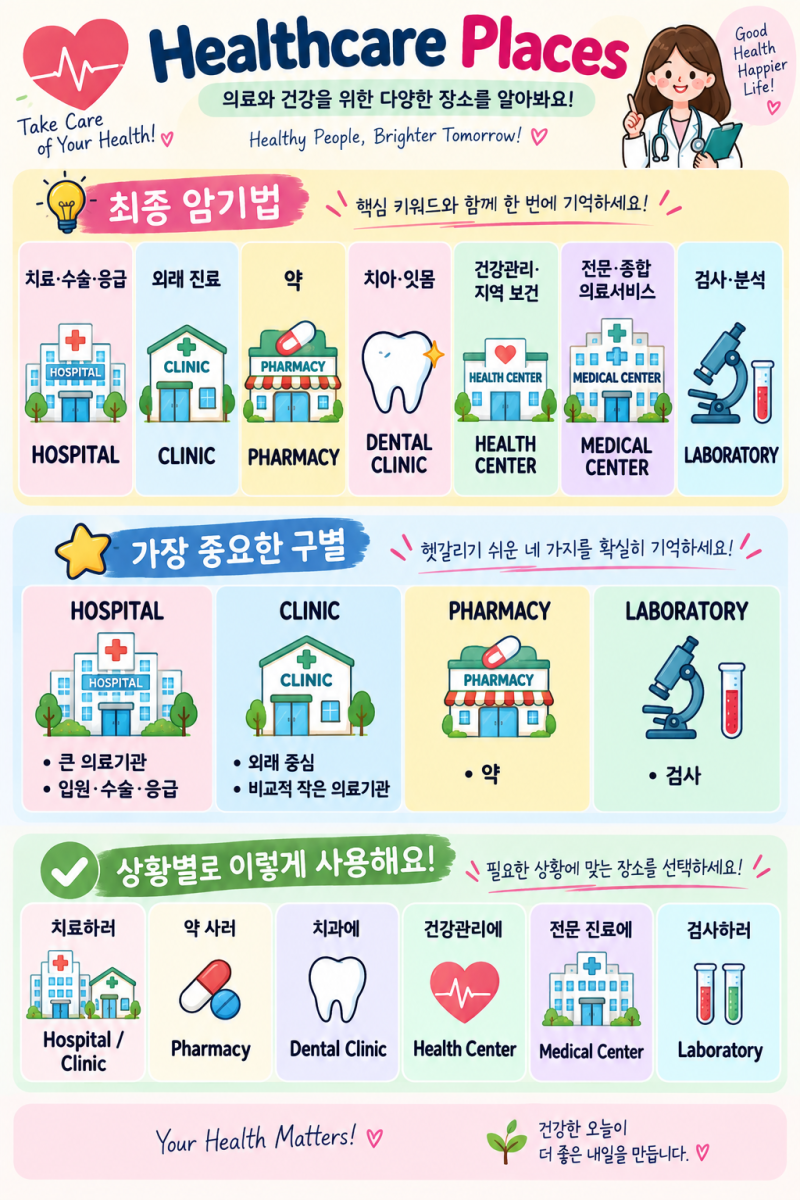 Healthcare Places 영어로 알아보는 의료·건강 관련 장소