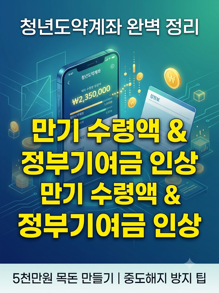 청년도약계좌 만기 수령액 얼마? 정부 기여금 인상안과 중도해지 방지 꿀팁 (5년 5천만원 목....