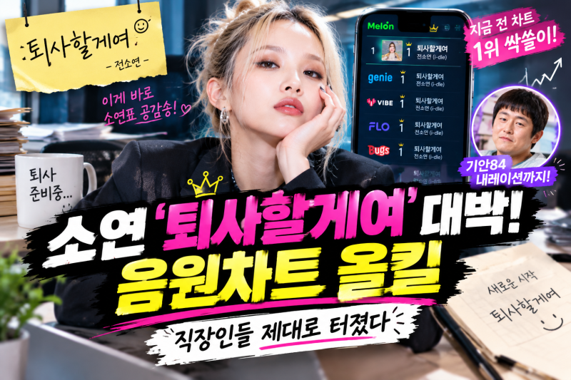 “퇴사한다고 외치더니…” 소연 ‘퇴사할게여’ 결국 음원차트 올킬