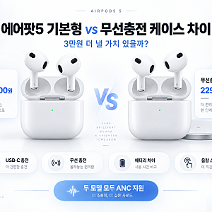 에어팟5 기본형 vs 무선충전 케이스 차이, 3만원 더 낼 가치 있을까?