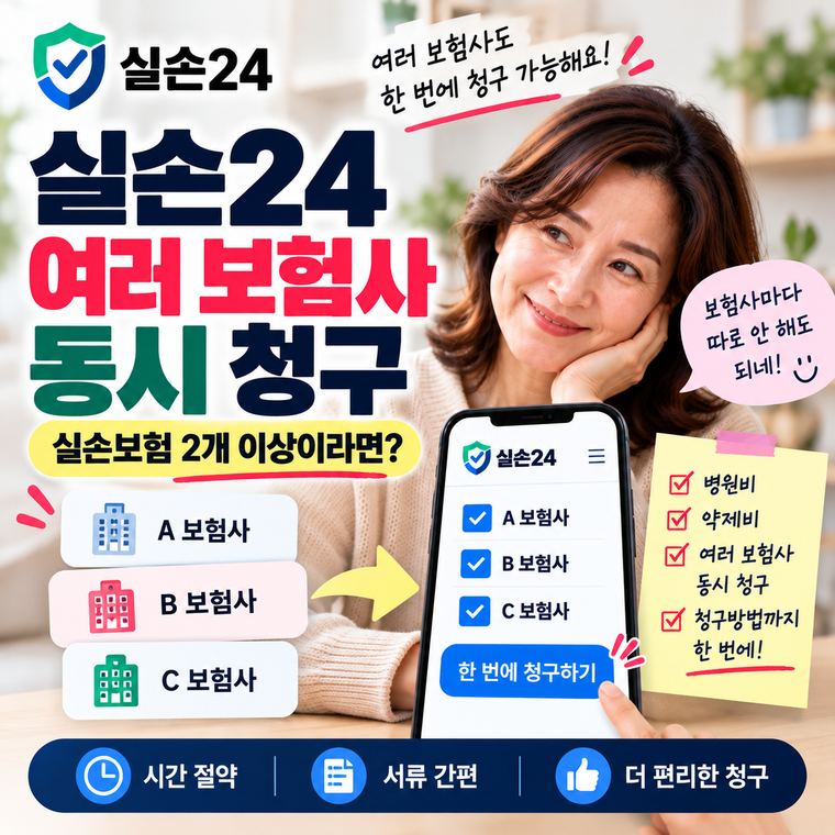 실손24 여러 보험사 동시 청구 방법, 실손보험 2개 이상 가입했다면?
