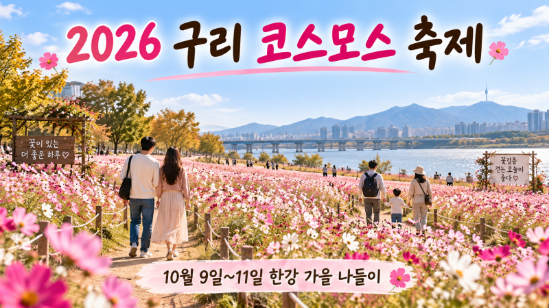 2026 구리 코스모스 축제 일정 총정리｜한강 7만9620㎡ 꽃단지 가을 나들이