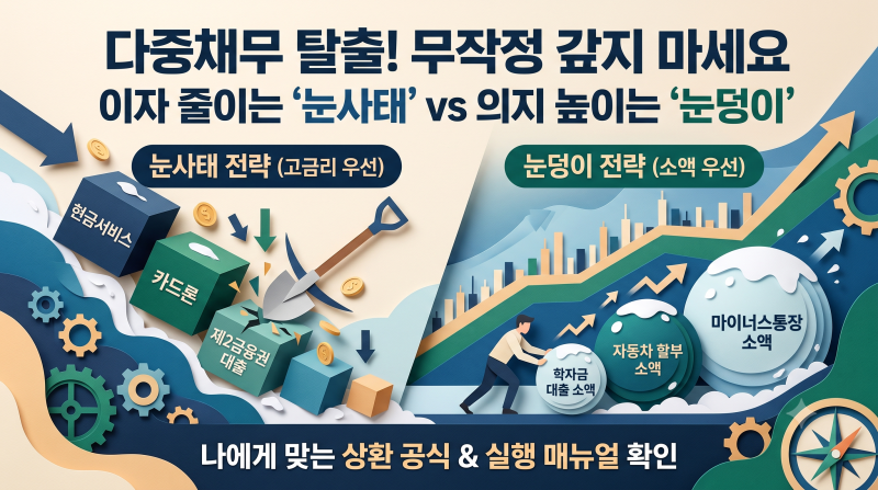 다중채무 상환 순서 정리: 눈덩이 눈사태 비교로 빚 갚는 법