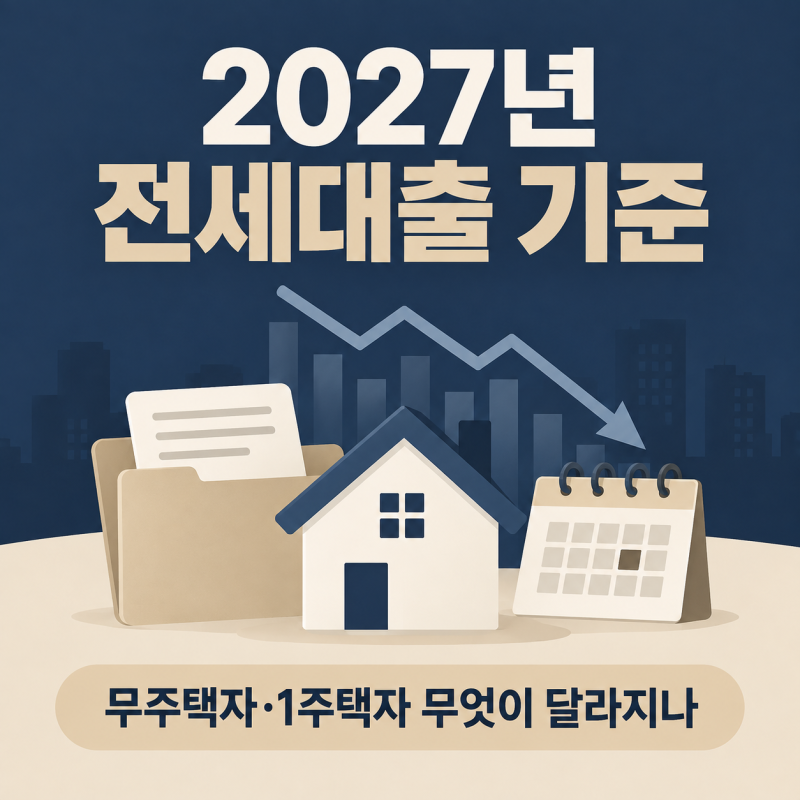 2027년 전세대출 기준, 1주택자 보증비율 몇 %p 줄어드나요