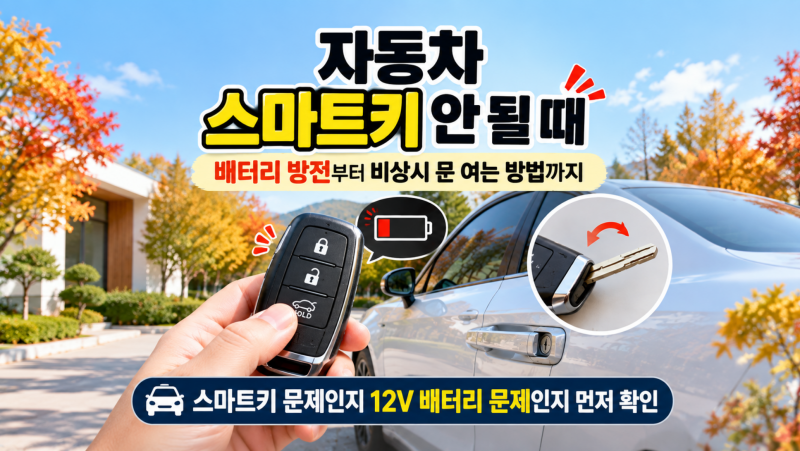 자동차 스마트키 안 될 때｜배터리 방전·비상시 문 여는 방법