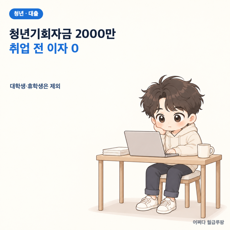 청년기회자금 대출 2000만 원 2027년 신설, 취업 전 이자 0인데 대학생·휴학생은 못 받는다