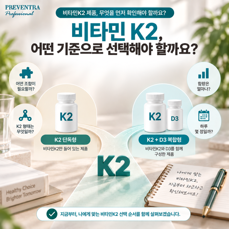 비타민K2 추천, D3와 함께 볼 때 달라지는 선택 기준