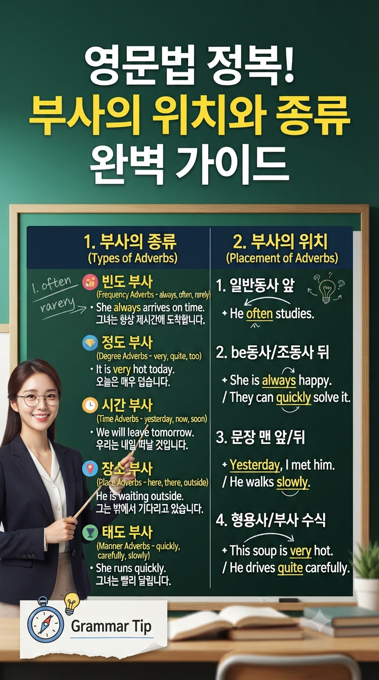 영문법 정복! 부사의 위치와 종류 완벽 가이드