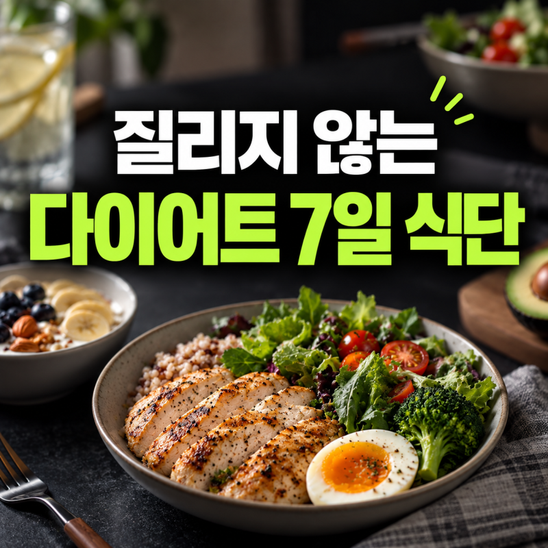 한달만 해보면 -8kg 금방! 질리지 않는 다이어트 일주일 식 / 매일 다른 메뉴로 먹는 7일 식단....