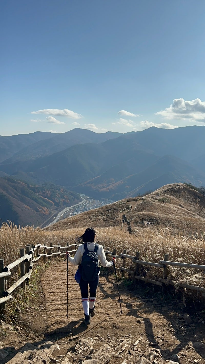 旌善民洞山ススキ登山、第2駐車場出発最短コース秋の山行レビュー