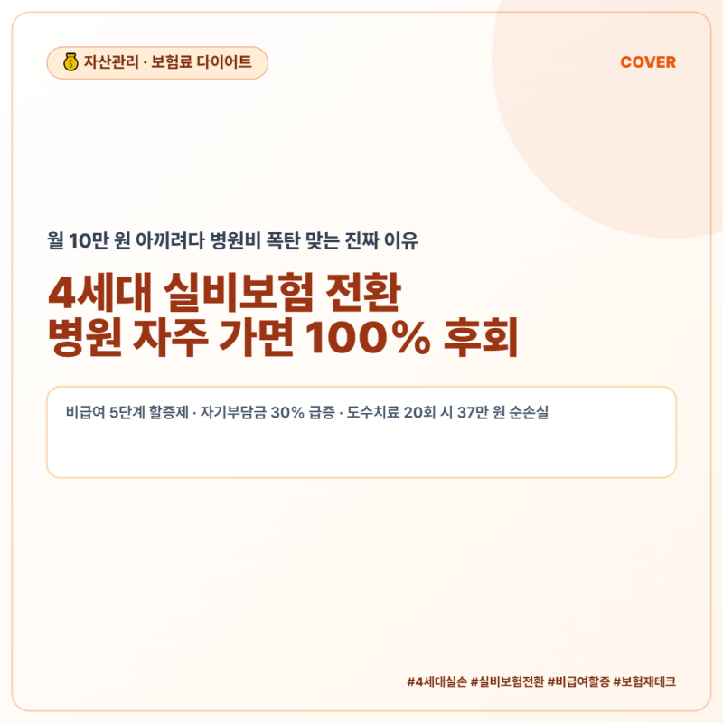4세대 실비보험 전환하면 보험료 70% 아낀다는데, 병원 자주 가면 왜 역효과일까? - 비급여 5단....