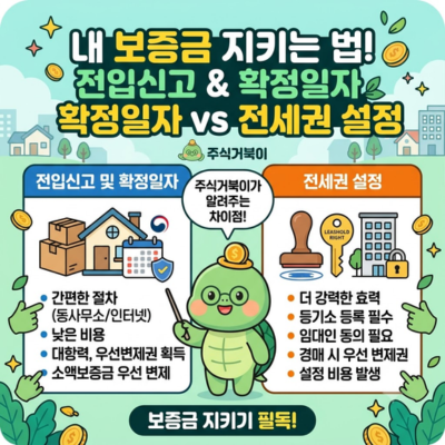 전입신고 및 확정일자 vs 전세권 설정 차이점 완벽 비교 (내 보증금 지키는 법)