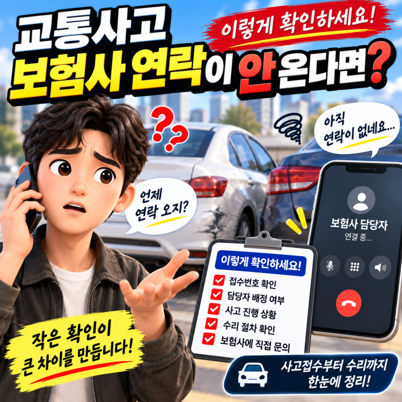 경미한 교통사고 보험사 연락이 안 온다면? 사고접수 후 담당자 확인부터 수리까지
