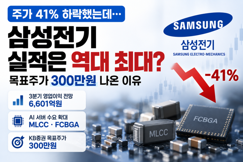 삼성전기 주가 왜 41% 빠졌나? 목표주가 300만원·역대 최대 실적 전망 이유