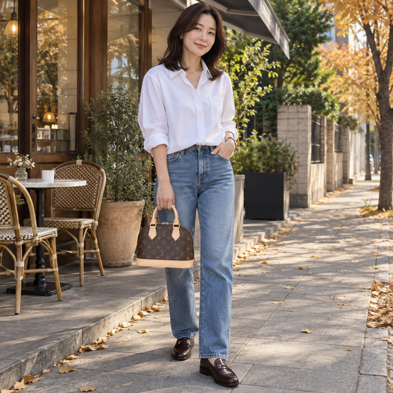 루이비통 알마 BB 40대가 들면 올드해 보일까? 청바지에 들어보면